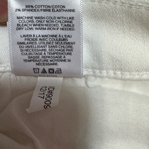 Express White mis rise Distressed straight Leg Jeans Stretch Raw Hem Women’s 4 - Picture 12 of 16